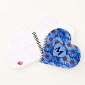 青いフローラ青ひまわり青いデイジーパターン ノートブック (内部)