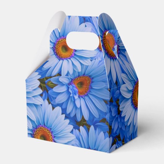 青いフローラ青ひまわり青いデイジーパターン フェイバーボックス (裏面サイド)