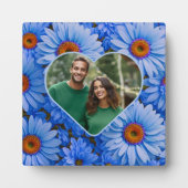 青いフローラ青ひまわり青いデイジーパターン フォトプラーク (正面)