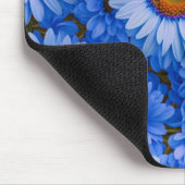 青いフローラ青ひまわり青いデイジーパターン マウスパッド (コーナー)