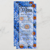 青いフローラ青ひまわり青いデイジーパターン メニュー (正面/裏面)