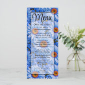 青いフローラ青ひまわり青いデイジーパターン メニュー (スタンド正面)