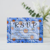 青いフローラ青ひまわり青いデイジーパターン 出欠カード (スタンド正面)