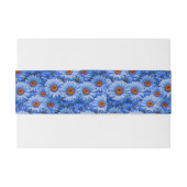 青いフローラ青ひまわり青いデイジーパターン 招待状ベリーバンド (裏面例)