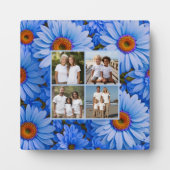 青いフローラ青ひまわり青いデイジー4写真 フォトプラーク (正面)