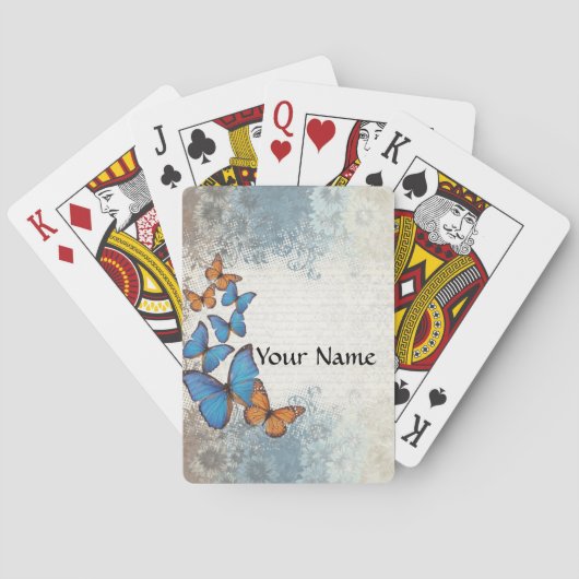 青いフローラ トランプ (裏面)