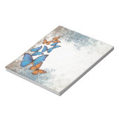 青いフローラ ノートパッド (回転)