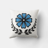 青いフローラ – ポリエステル装飾用クッション16インチx 16インチ クッション (裏面)