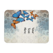 青いフローラ マグネット (横)