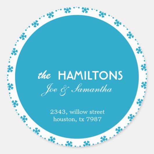 青いフローラ-住所 シール (正面)
