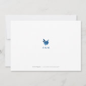 青いフローラChinoiserie結婚式の日付を保存 セーブザデート (裏面)