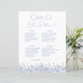 青いフローラWhat On Your Phoneブライダルシャワーゲーム (スタンド正面)