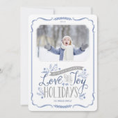 青いフローラWhimsy 2フォトフラット シーズンカード (正面)