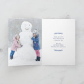 青いフローラWhimsy 2写真折り畳み シーズンカード (内部)