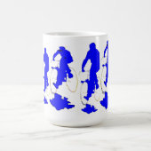 青いフード付の自転車のマグ トラベルマグ (中央)