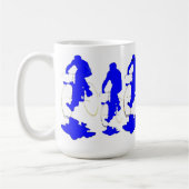 青いフード付の自転車のマグ トラベルマグ (左)