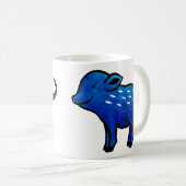 青いブタのマグのかわいいブタの芸術のユニークなブタのグラフィックのマグ コーヒーマグカップ (正面右)
