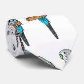 青いブデガーの鳥の漫画イラストレーション ネクタイ (ロール)