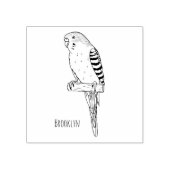 青いブデガーの鳥の漫画イラストレーション ラバースタンプ (インプリント)