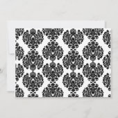 青いブライダルシャワー招待状のダマスク織 招待状 (裏面)