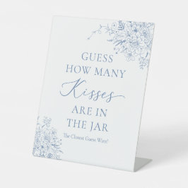 青いブライダルシャワー数の推測キス 台座サイン