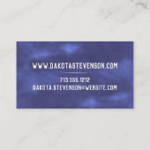 青いブラシストローク |水モダン色（ばちゃばちゃ）跳ねる 名刺 (裏面)