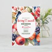 青いブルーベリーベリー スウィートベイビーシャワー 招待状 (スタンド正面)