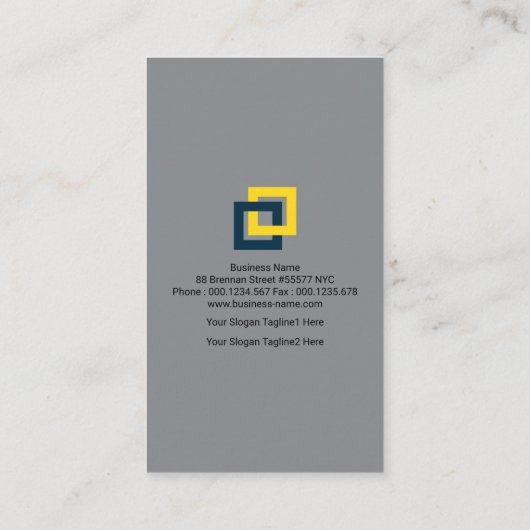 青いブロックの灰色のセメントの構造 名刺 (裏面)