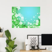 青いブロック ポスター (ホームオフィス)