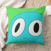 青いブロブブルー背景おもしろい幸せ クッション (ブランケット)