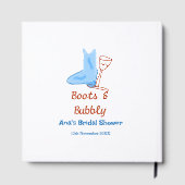 青いブーツとバブルなシャンパンボトル ブライダルシャワー ゲストブック (裏面)