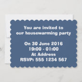 青いプチプチ模様の新築祝い招待状 招待状 (裏面)