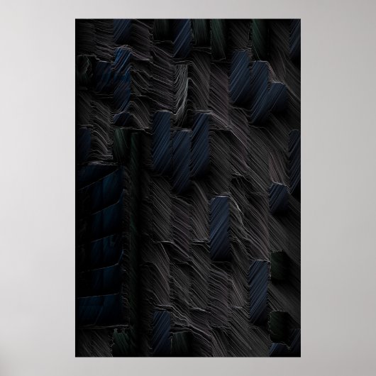 青いプラスチック容器に青と緑のスティック ポスター (正面)