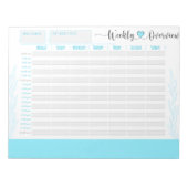 青いプランナーとオーガナイザー、時間 ノートパッド (正面)