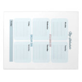 青いプランナーのスケジュール(毎週) ノートパッド (正面)