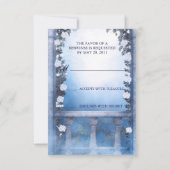 青いプリンセスキャリッジによって魅了されるRSVP 出欠カード (裏面)