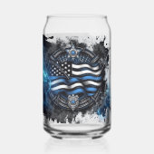 青いプリント缶メガネの背面 ガラス缶 (裏面)