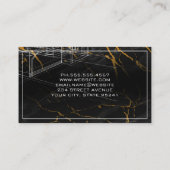 青いプリント |建築家 |建築 |大理石 名刺 (裏面)