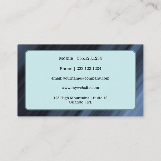 青いプリーツと金ゴールドチェーパーソナライズされたン 名刺 (裏面)