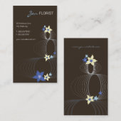 青いプルメリアのFrangipaniのIkebanaの禅の名刺 名刺 (正面/裏面)