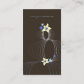 青いプルメリアのFrangipaniのIkebanaの禅の名刺 名刺 (裏面)