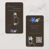 青いプルメリアのFrangipaniのIkebanaの禅の名刺 名刺 (正面/裏面)