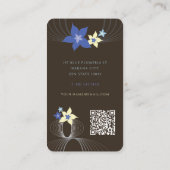 青いプルメリアのFrangipaniのIkebanaの禅の名刺 名刺 (裏面)