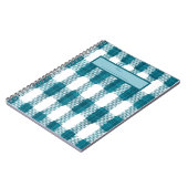 青いプレイドノート ノートブック (左側)