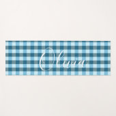 青いプレイド名 ヨガマット (正面(横))