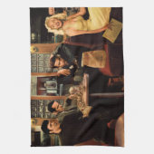 青いプレート2 キッチンタオル (縦)