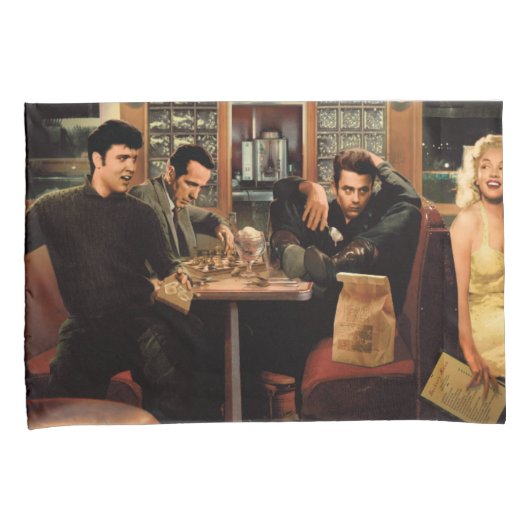 青いプレート2 枕カバー (正面右)