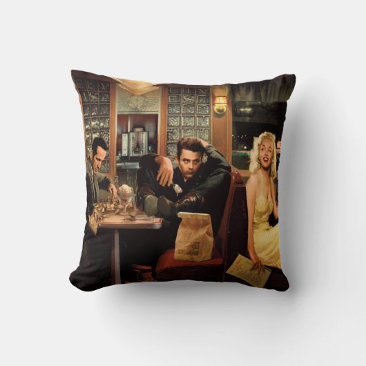 青いプレート クッション (正面)