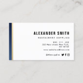 青いプロフェッショナルのレストラン用品 名刺 (裏面)