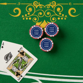青いプロモーションマーケティングロゴ ポーカーチップ
